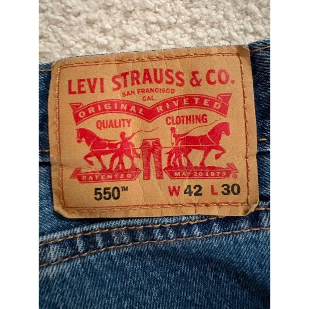 Levi's 550 Relaxed Non-Stretch Jeans Medium Stone Wash Style 00550-4891 -‎ 42x30